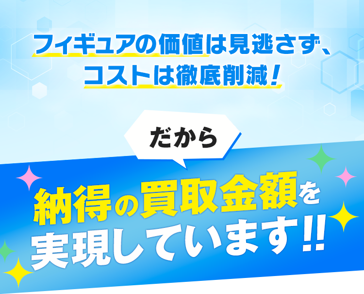 商品の価値は見逃さず、コストは徹底削減！だから、納得の買取金額を実現しています!!