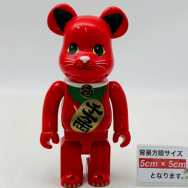 招き猫ベアブリック 赤 400%