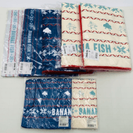 BANANA FISH ブランケット クッションカバー 洗濯ポーチ セーター柄 ホワイト ネイビー 7点セット