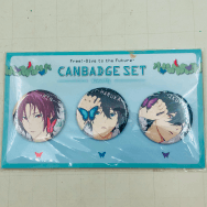 Free! Dive to the Future 缶バッジセット Butterfly 松岡凛 七瀬遙 桐嶋郁弥