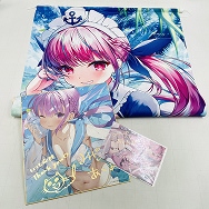 ホロライブ 湊あくあ 誕生日記念2020 色紙 タペストリー 箔押し複製サイン入りイラストポストカード セット