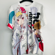 ホロライブ フルグラフィック Tシャツ 百鬼あやめ 巫女衣装ver. ホワイト Mサイズ