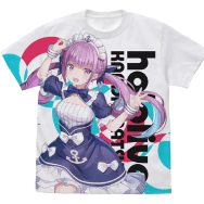 バーチャルYouTuber ホロライブ×神田祭＆アトレ秋葉原 ホロライブ神田祭2023 湊あくあ フルグラフィックTシャツ 通常衣装ver. ホワイト XLサイズ