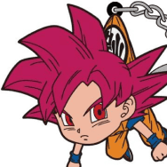 ドラゴンボール超 悟空 つままれキーホルダー (超サイヤ人ゴッドVer.)
