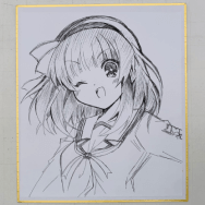 AngelBeats! 仲村ゆり AQUAQUA 池田淳 直筆イラスト 直筆サイン入り 色紙