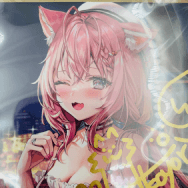 ホロライブ 活動1周年記念 直筆サイン 箔押し 複製メッセージ入り ポストカード 博衣こより