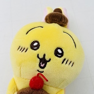 デスクトップから見守るひっかけぬいぐるみ ちいかわ × サンリオキャラクターズ うさぎ ポムポムプリン