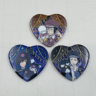 文豪ストレイドッグス×サンリオキャラクターズ ハート型缶バッジ vol.2 太宰治 芥川龍之介 坂口安吾 3種セット