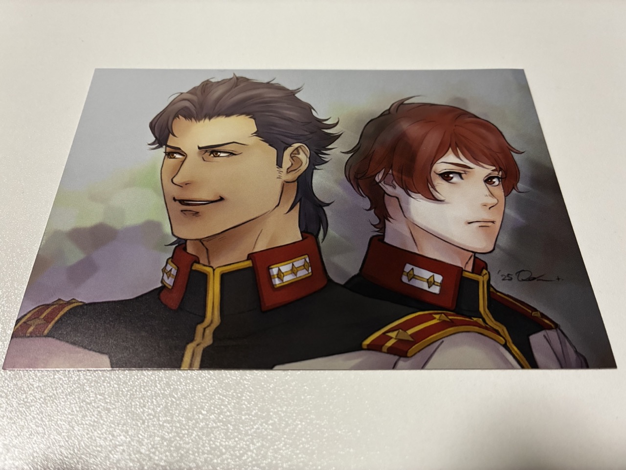 連邦軍の制服を着たケネスとレーンが描かれたイラストカード